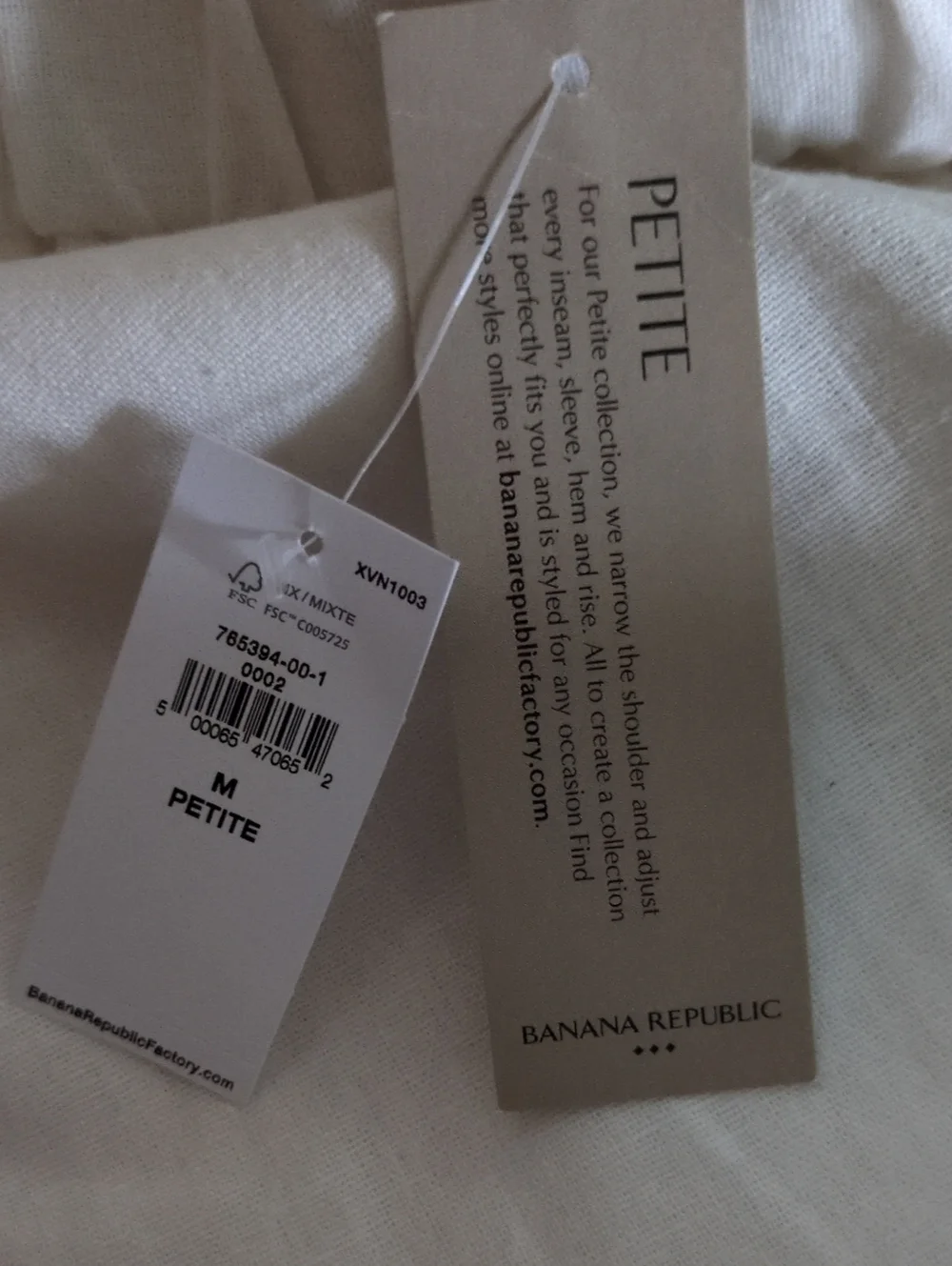 NWT Banana Republic White Linen Summer Pants, Sz Medium Petite
